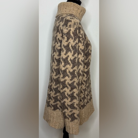 Nordic design wool blend turtleneck fisherman sweater split hem size medium EUC - Picture 6 of 7